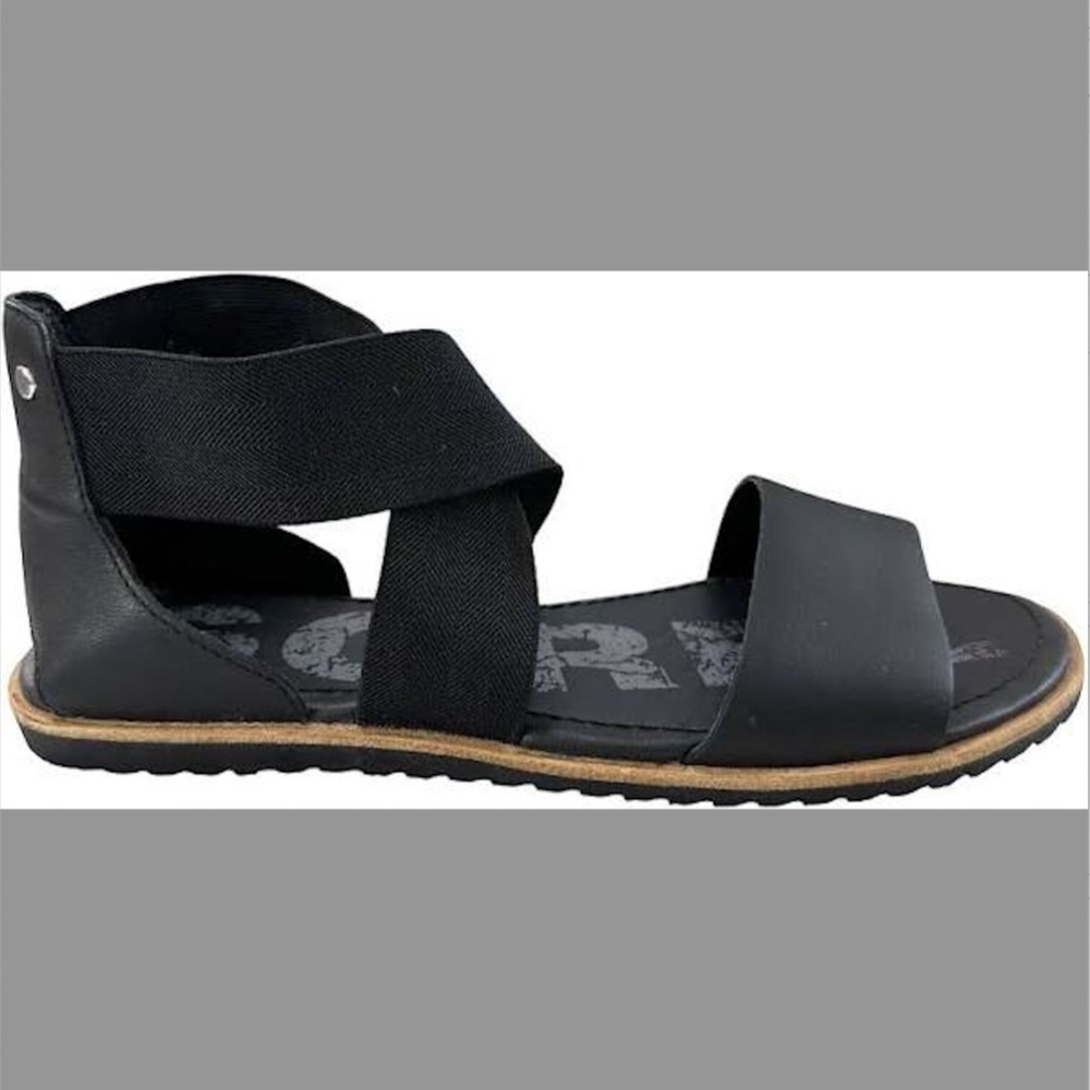 EUC Sorel Black Ella Sandals NL2893-010